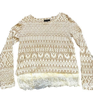 Jessica Simpson Small Cream and Lace Sweater Top